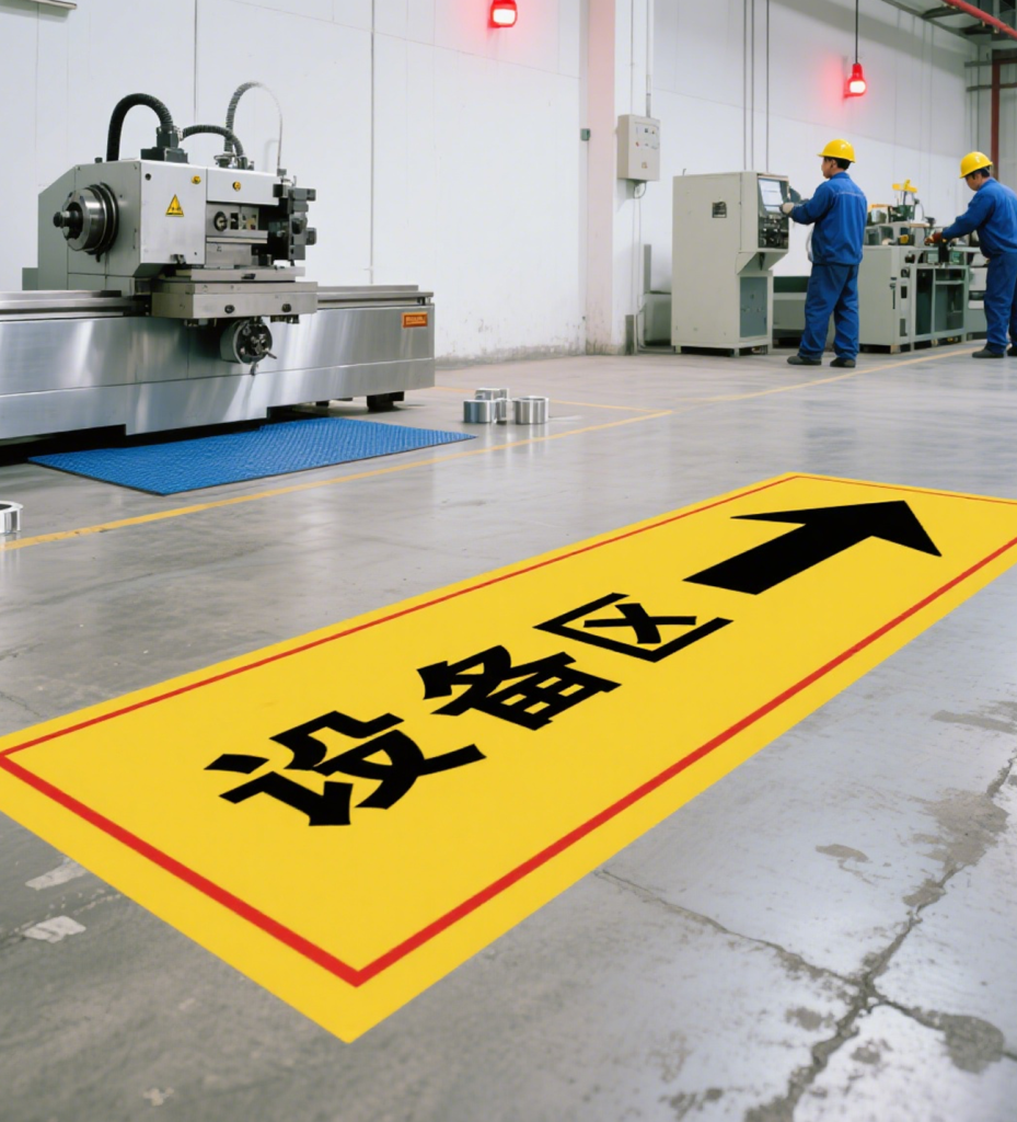 Factory Floor Sticker Application: Equipment Area + Forklift Lane ...