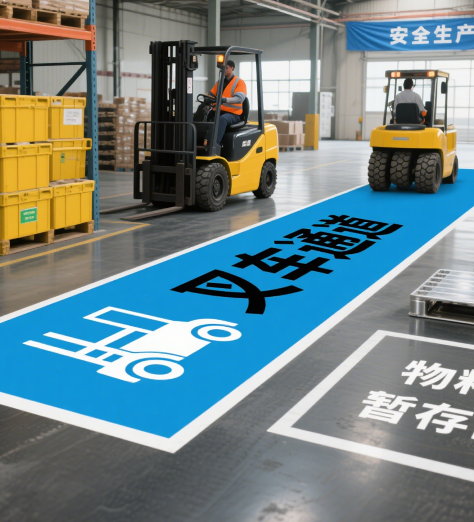 Factory Floor Sticker Application: Equipment Area + Forklift Lane ...